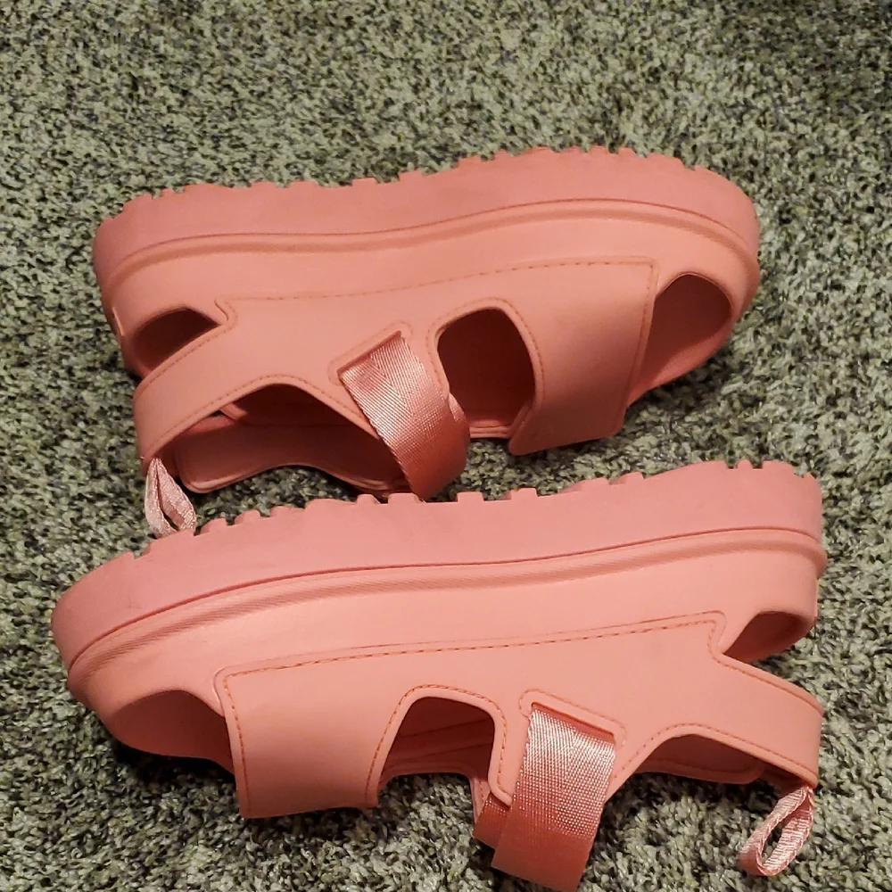 UGG Kids' Coral Pink Velcro Strap Sandals